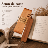 Semn de carte din piele naturala cu mesaj gravat – cadou elegant pentru iubitorii de carti