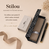 Stilou elegant gri cu auriu metalic CraftMystic