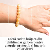 Bratara 10mm Chihlimbar (Ambar) Galben - Energie pozitiva si protectie naturala
