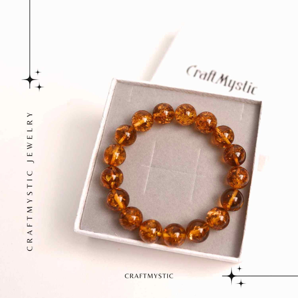 Bratara elastica 12 mm Chihlimbar Amber - Energie si protectie naturala