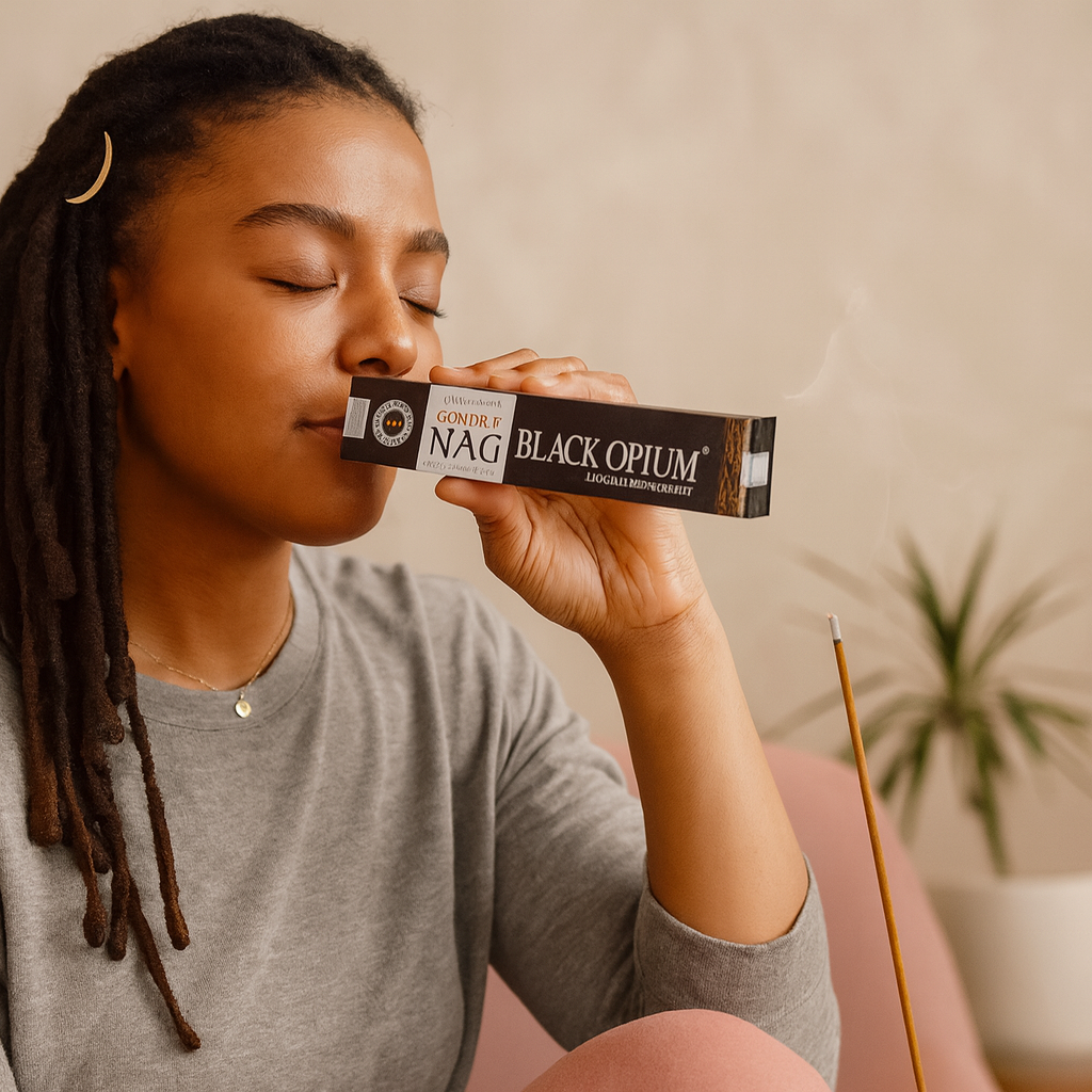 Betisoare Parfumate Golden Nag Black Opium - Aroma Misterului si Transformarii Interioare