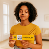 Betisoare Parfumate Golden Nag Amber Musk - Arome Calde, Confort si Atmosfera Sacra