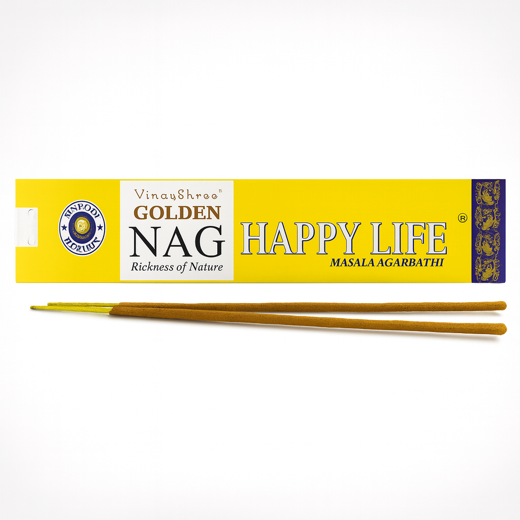 Betisoare Parfumate Golden Nag Happy Life - Aromonie Pozitiva, Energie Vesela si Stare de Bine