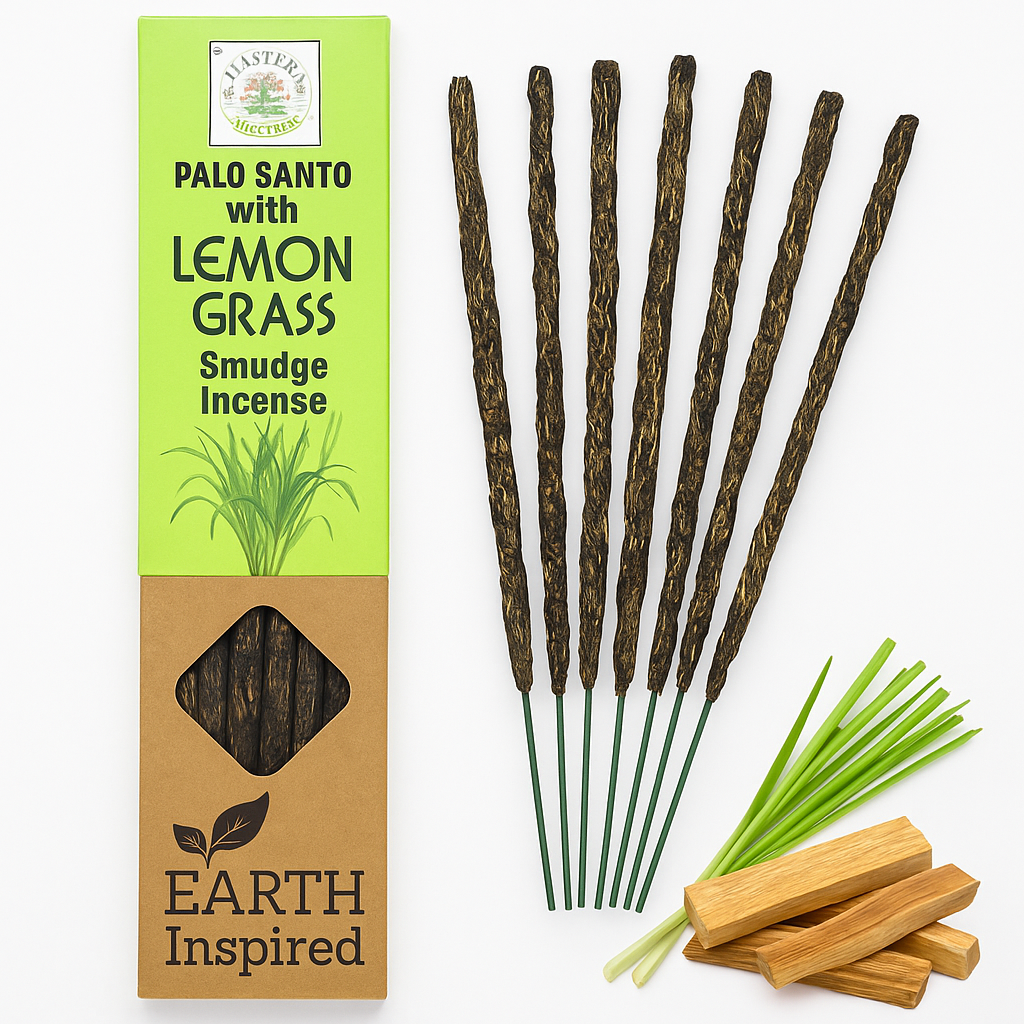 Betisoare parfumate Smudge Earth Inspired - Lemon Grass & Palo Santo - Curatare energetica, focus si prospetime
