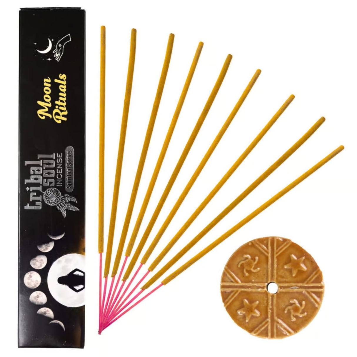 Betisoare parfumate Moon Ritual Tribal Soul + suport ceramic - setare intentii si echilibru lunar