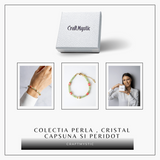 Prosperitate si Feminitate - Bratara cu Cristale de Peridot si Perla