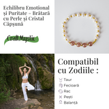 Echilibru Emotional si Puritate - Bratara cu Perle si Cristal capsuna