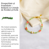 Prosperitate si Feminitate - Bratara cu Cristale de Peridot si Perla