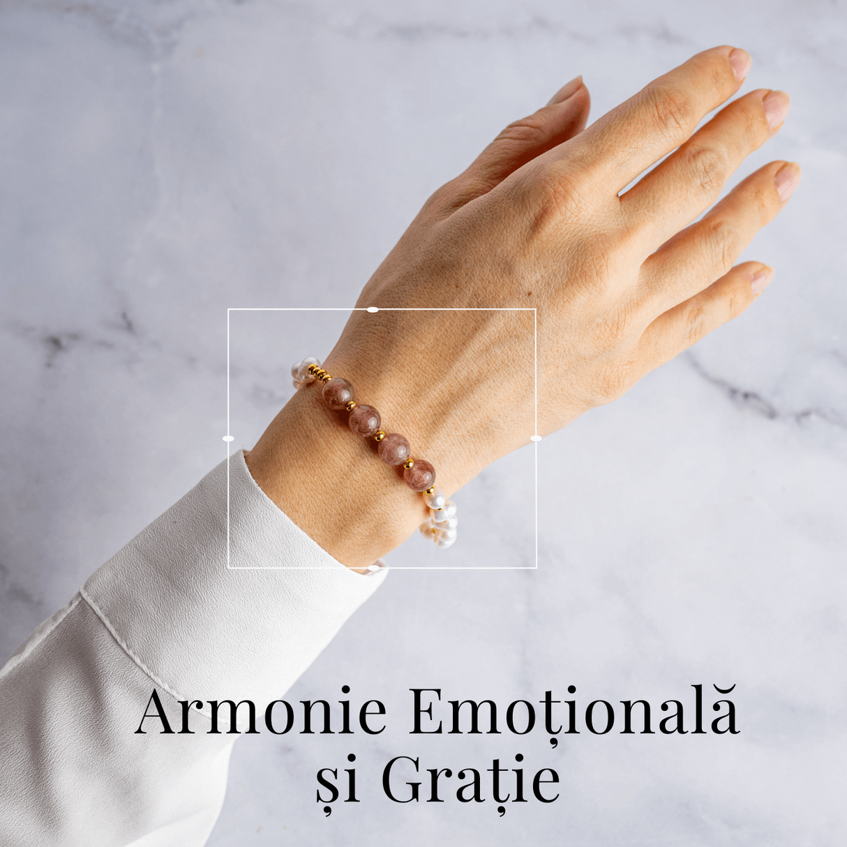 Echilibru Emotional si Puritate - Bratara cu Perle si Cristal capsuna