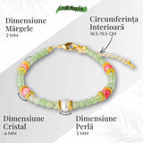 Prosperitate si Feminitate - Bratara cu Cristale de Peridot si Perla