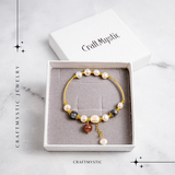 Energie Feminina- Bratara cu Perle, Piatra lunii si Cristal Capsuna