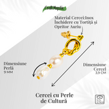 Bijuterie feminina, cercei cu perle de cultura - Rafinament si simplitate aurie
