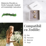 Colier Bijuterie florala cu perla naturala - Simbol al feminitatii autentice
