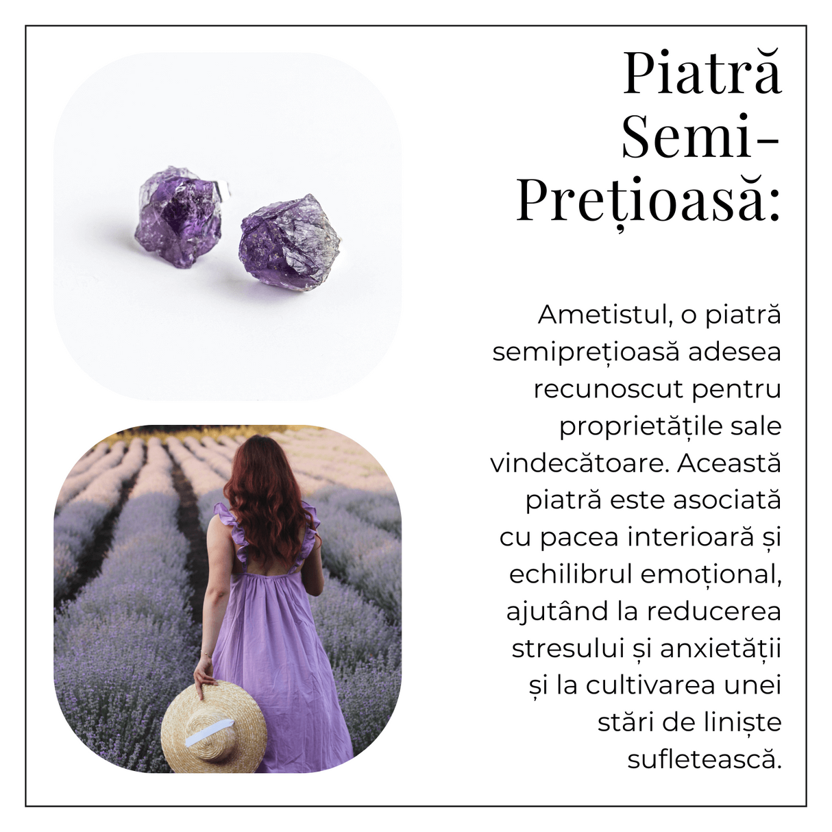 Bijuterie pentru Liniste Interioara - Cercei cu Cristal Ametist