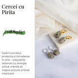 Putere in forma pura - Cercei cu piatra Pirita si montura aurie