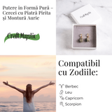 Putere in forma pura - Cercei cu piatra Pirita si montura aurie