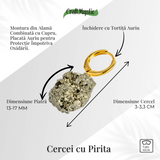 Putere in forma pura - Cercei cu piatra Pirita si montura aurie