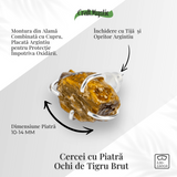 Cercei argintii cu Ochi de Tigru brut - Protectie, curaj si claritate mentala