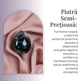 Ou Handmade de 50mm din Piatra Naturala de Turmalina Neagra