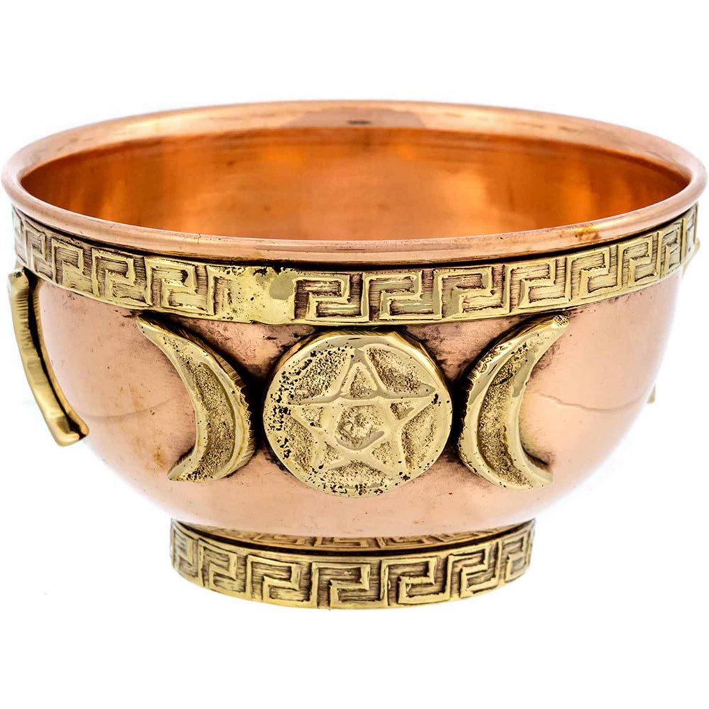 Bol din cupru cu simbol de lună tripla si pentagrama – CraftMystic