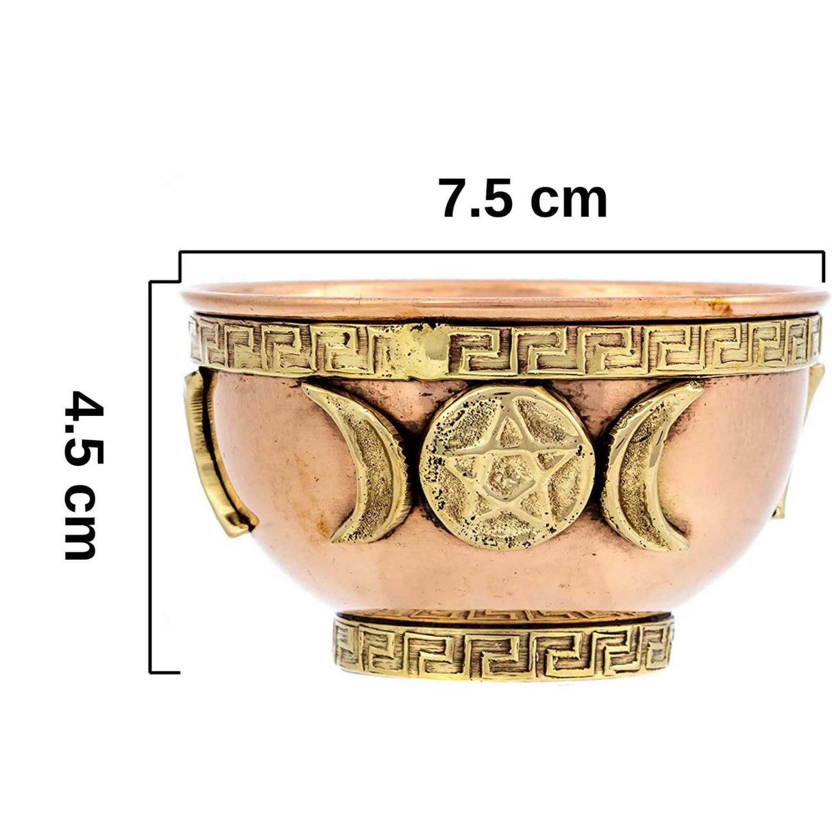 Bol din cupru cu simbol de lună tripla si pentagrama – CraftMystic