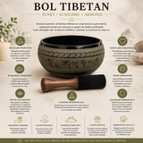Bol Tibetan din Aluminiu Rotund 22 cm – Armonie, Relaxare si Echilibru Interior