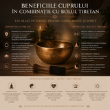 Bol Tibetan din Cupru Rotund 22.5 cm – Armonie Interioara si Relaxare Profunda