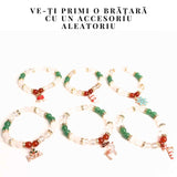 Bratara naturala Agat rosu, alb si aventurin verde cu accesoriu mixt - energie si protectie