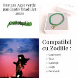 Bratara Agat Verde Pandantiv Bradut - Echilibru si Frumusete Naturala