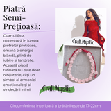 Bratara Simpla Reglabila din Cuart Roz Natural - Armonie Pura