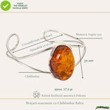 Bratara Argint 925 Ovala cu Chihlimbar Natural - Energie si Eleganta Clasica