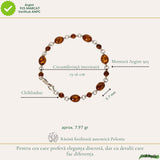 Bratara argint 925 cu chihlimbar oval si rotund - Caldura si echilibru interior