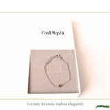 Bratara Argint 925 cu Moldavit Rotund Natural – Intuitie si Transformare Interioara