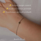 Bratara Argint 925 cu Moldavit Rotund Natural – Intuitie si Transformare Interioara