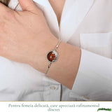 Bratara Argint 925 Rotunda cu Chihlimbar Natural - Energie Solara si Feminitate