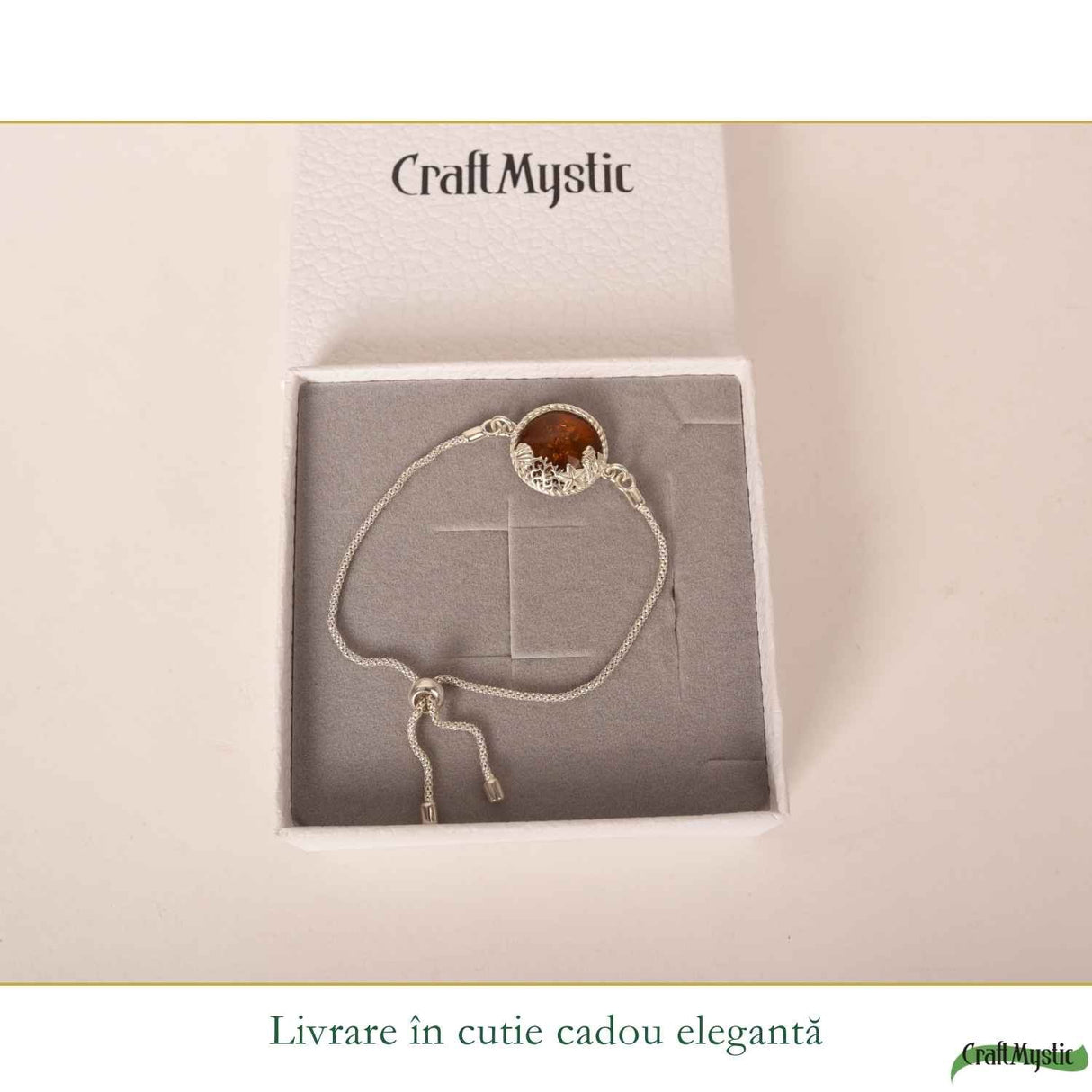 Bratara Argint 925 Rotunda cu Chihlimbar Natural - Energie Solara si Feminitate