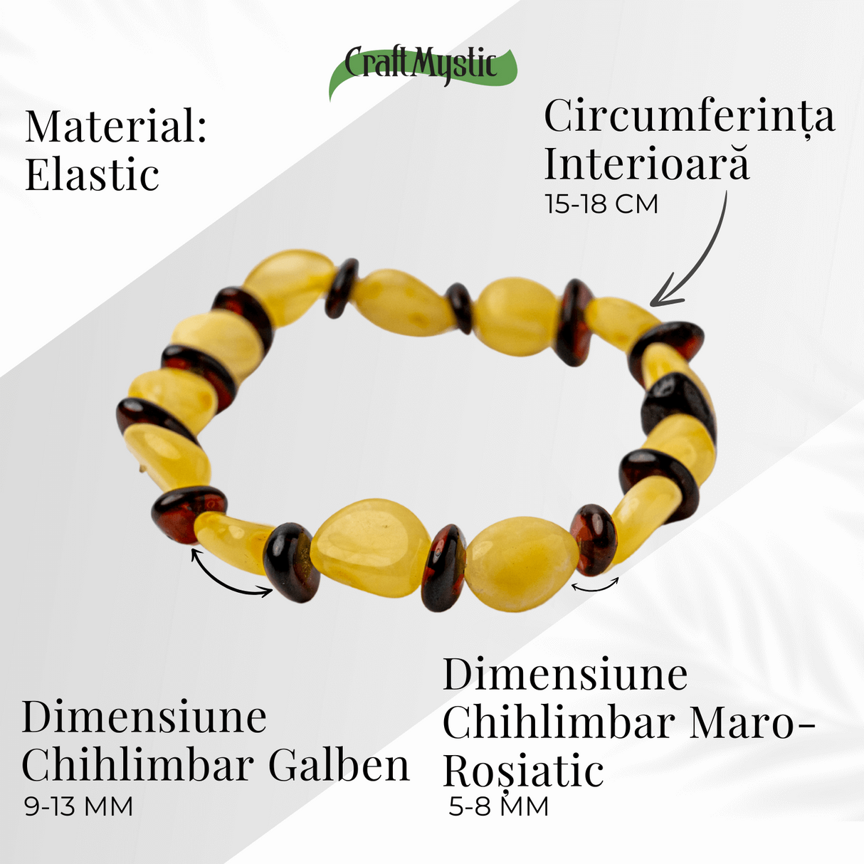 Bratara Chihlimbar Galben si Maro-Rosiatic - Stralucire Naturala si Protectie Solara