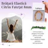 Bratara Elastica Radianta cu Citrin Fatetat de 8mm - Luminozitate si Abundenta