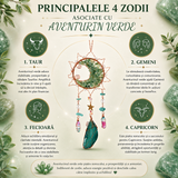 Dreamcatcher cu Aventurin Verde si Felii de Agat in Forma de Soare – Prosperitate si Armonie pentru Casa Ta