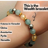 Bratara cu cristale naturale de citrin, pirita si verde aventurin de 8 mm - Bratara feng shui pentru meditatie, noroc, prosperitate