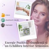 Bratara Elastica Energetizanta cu Margele 8mm din Citrin, Aventurin Verde si Hematit - Armonie si Echilibru