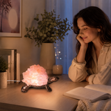 Lampa cu Cuart Roz Natural in Forma de Broasca Testoasa – Iubire si Armonie in Casa