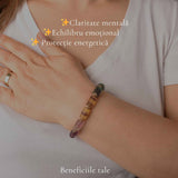 Bratara cu Fluorit Multicolor Natural – Claritate Mentala si Armonie