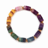 Bratara cu Fluorit Multicolor Natural – Claritate Mentala si Armonie