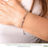 Bratara eleganta cu Fluorit Natural Fatetat 3 mm – Claritate Mentala si Echilibru Interior