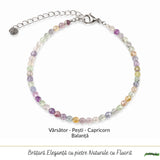 Bratara eleganta cu Fluorit Natural Fatetat 3 mm – Claritate Mentala si Echilibru Interior