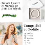 Bratara din Selenit Natural 8mm - Echilibru si Claritate