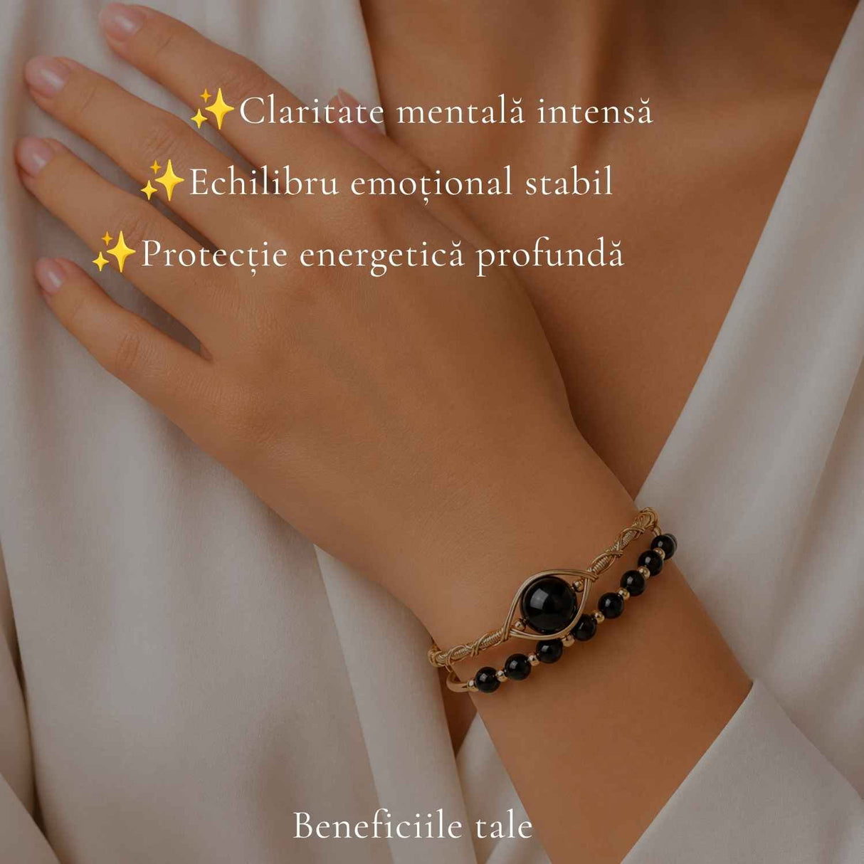 Bratara din Cupru cu Obsidian Natural – Protectie, Echilibru si Incredere