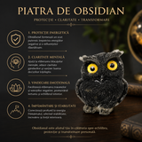 Bufnita din Obsidian Natural – Protectie, Claritate si Intelepciune