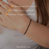 Bratara eleganta cu Obsidian Natural Fatetat 2 mm – Protectie si Echilibru Interior